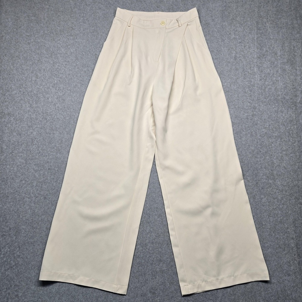 CMMN SWDN Pants Womens Small Wide‎ Leg High Waist Pleated Trouser Relaxed Fit - Picture 2 of 16